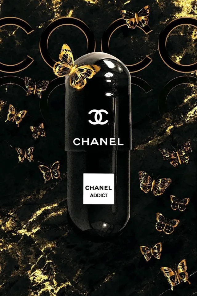 Art-Empire Chanel Addict- Kristal Helder Galerie kwaliteit Plexiglas 5mm.- Blind Aluminium Ophang-frame- Fotokunst- luxe wanddecoratie- Akoestisch en UV Werend- inclusief verzending Multicolor