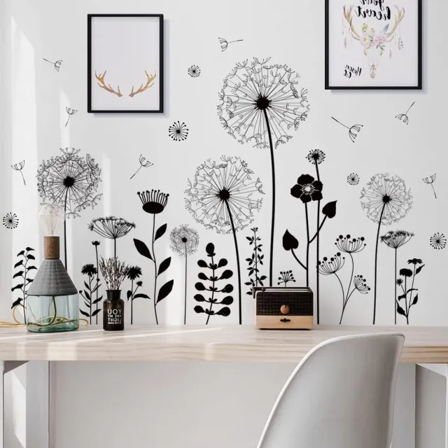 Cosensi Muursticker paardenbloem wanddecoratie voor woonkamer, slaapkamer en hal - Grote plakken stickers Any