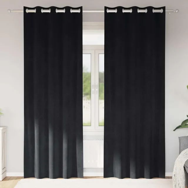 vidaXL Gordijnen 2 st Zwart 140 x 245 cm fluweel
