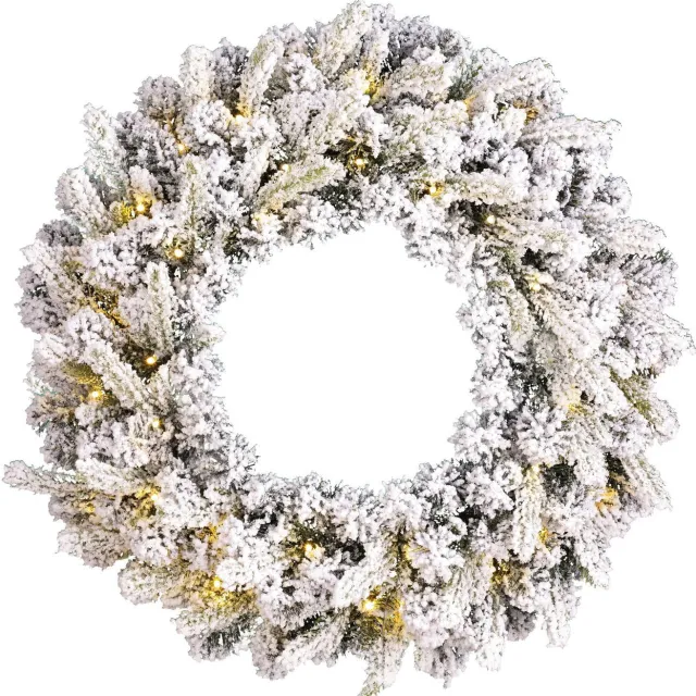 Black Box verlichte kerstkrans Grimshaw dual LED (⌀60cm) Groen