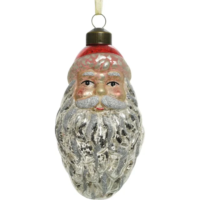 Decoris Season Decorations Kerstman glas antiek 4x6x12cm set a 2 st multi