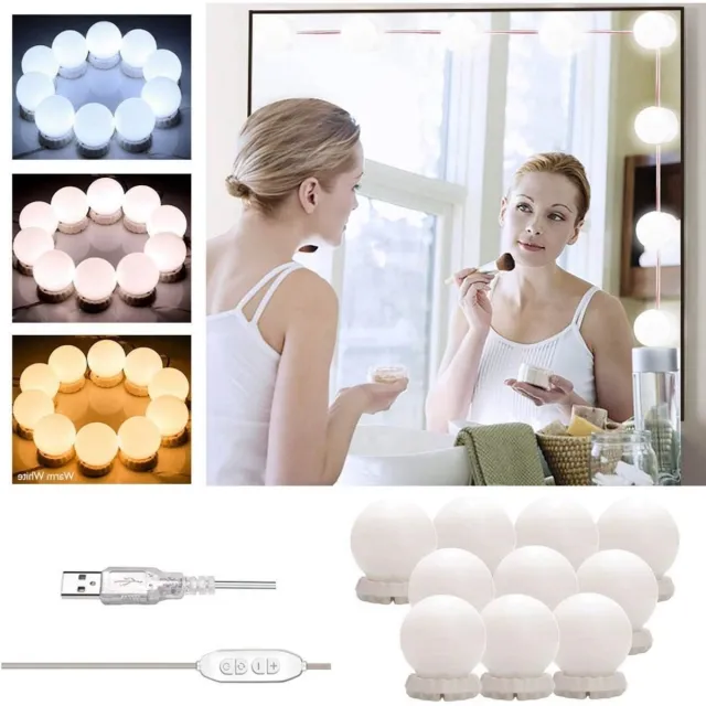 Excitat Spiegellamp - Kaptafellamp - Make-uplamp - 14 LED-lampen - Dimbaar - Geschikt voor make-upspiegel, kleedkamer badkamerspiegel Wit