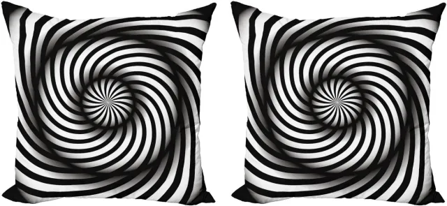 ABAKUHAUS Spiers kussensloopset (2 stuks), zwart-wit swirl, 50 cm, zwart-wit