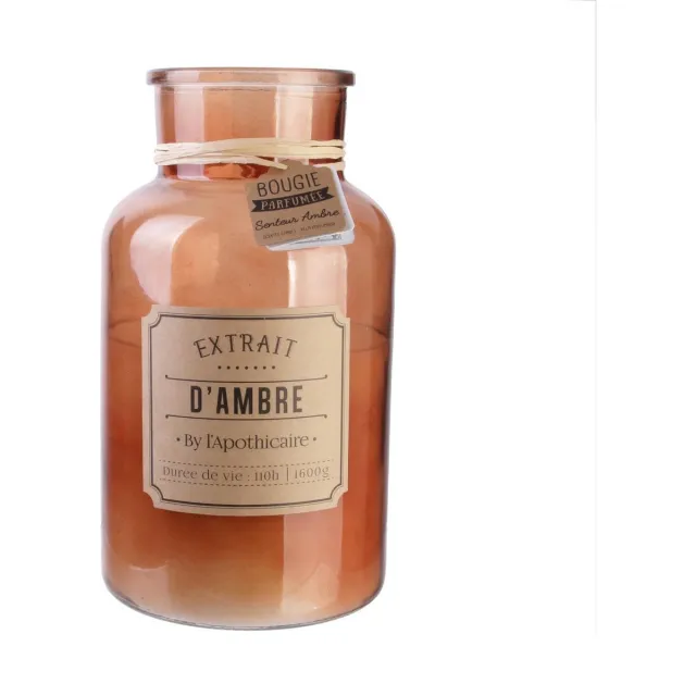 HOME DECO FACTORY XL Geurkaars – Amber, Katoenbloesem en Witte Muskus – Glazen Pot met Kurk – Ø14 cm