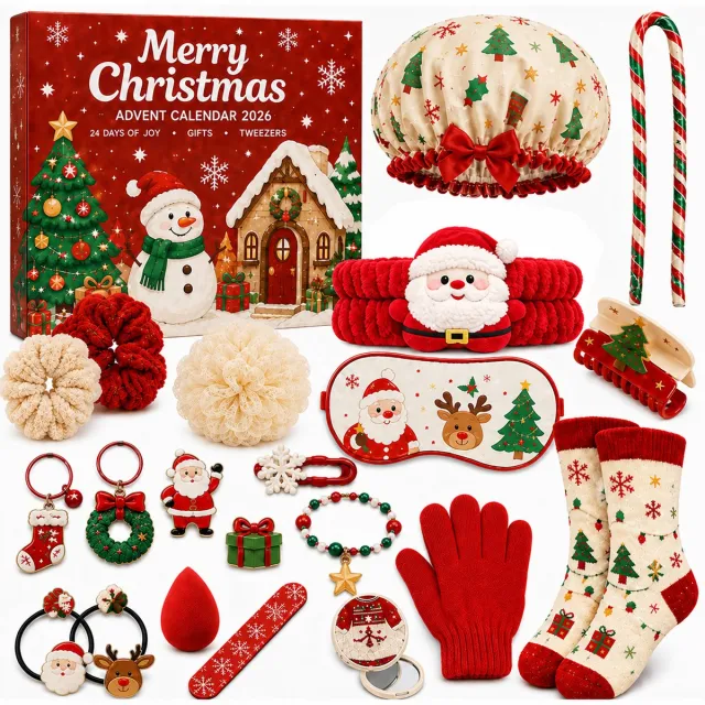 ZVD Adventskalenders - Kerstaftelkalender 2026 – Aftellen in 24 dagen – Kerstaftelkalender – Aftelkalender 'blind box' – Decoratief kerstverzamelobject – Perfect voor kerstfeesten en cadeaus voor de feestdagen Wit