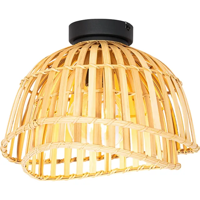 QAZQA pua - Oosterse Plafondlamp - 1 lichts - Ø 30 cm - Naturel - Woonkamer | Slaapkamer | Keuken