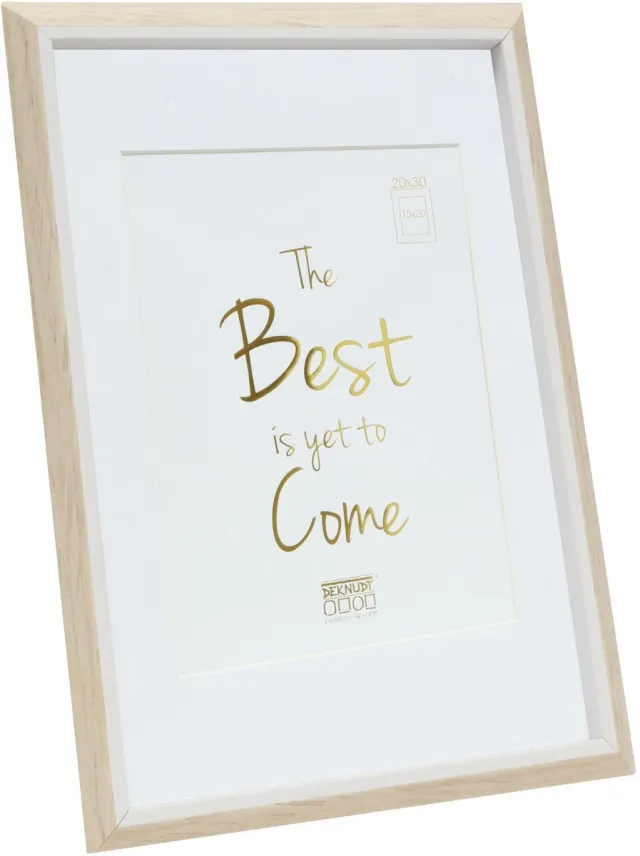 Deknudt Frames fotolijst S46WG3 P1 - lichte houtkleur/wit - 15x20 / 20x30 cm naturel