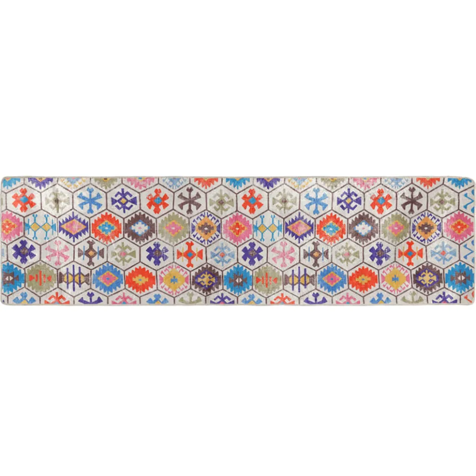 vidaXL Vloerkleed wasbaar 80x300 cm meerkleurig