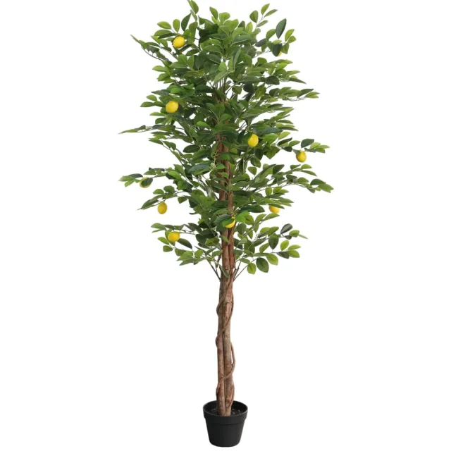 vidaXL Kunstcitroenboom met 3 stammen 180 cm polypropeen groen