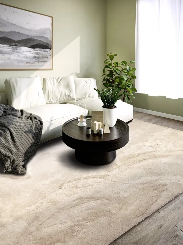 Villeroy & Boch Flycarpets Villeroy & Boch - Hoogpolig vloerkleed Leon - Creme 120 x 170 cm