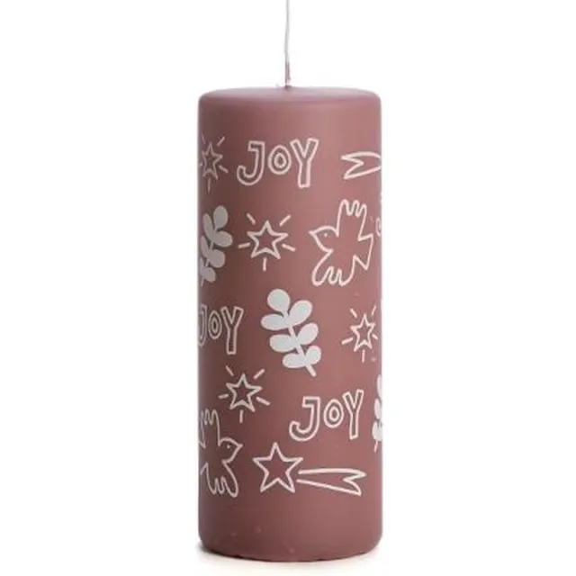 Rustik Lys Stomp Kaarsen - Kerst Specials - By Kimmi Print - Joy Plum - 6 x 15 cm
