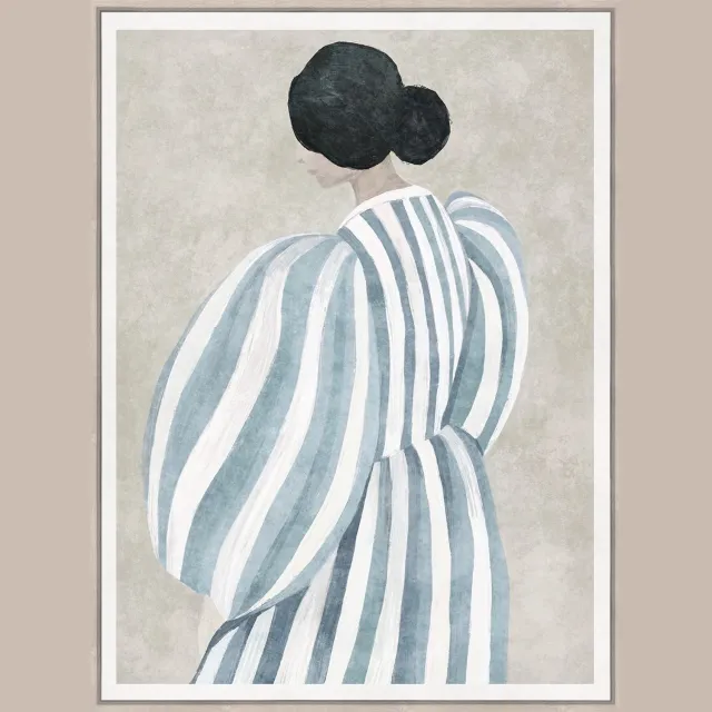 homebound by ky Schilderij stripe muse Beige
