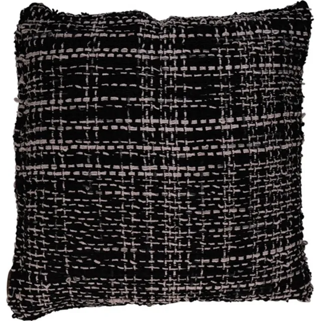 Hoyz Kussen Chenille Tweed T | 45 X 45 | Sierkussen Voor Woonkamer Of Slaapkamer Zwart