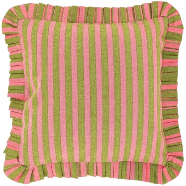 Unique Living Sierkussen Ruth - Flamingo Pink/Moss Green - 45x45cm Roze