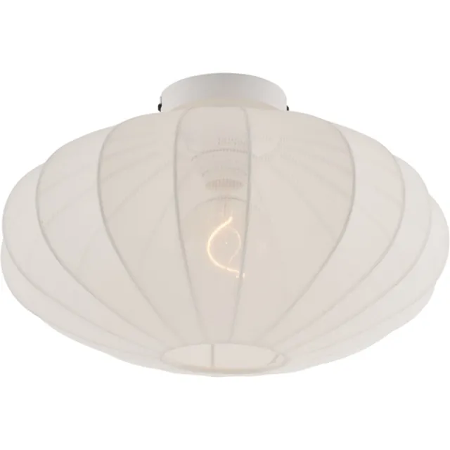 QAZQA bida - Design Plafondlamp met kap - 1 lichts - Ø 42 cm - Wit - Woonkamer | Slaapkamer | Keuken