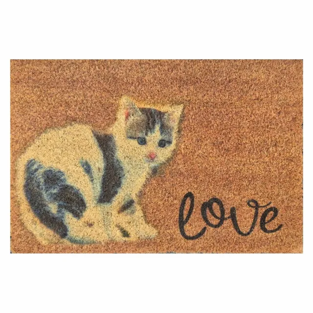 FLOOR GARDENS Kokos Wycieraczka Love Bet 60x40 cm - Antislip pvc Bruin