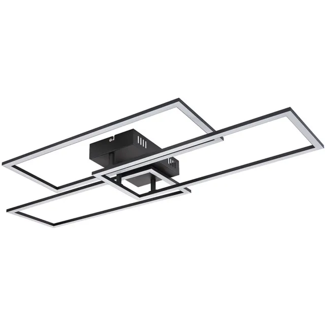 Globo Lighting Plafondlamp eetkamerlamp memory functie woonkamerlamp CCT schakelaar plafondlamp dimbaar met afstandsbediening, metaal zwart, 1x LED 58W 4300lm 3000-6500K, L 90 cm