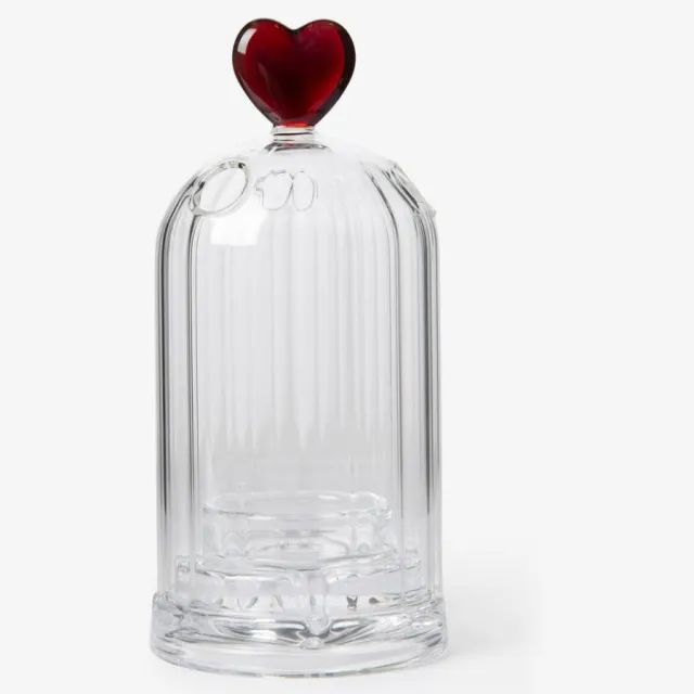 Sissy-Boy waxinelichthouder met hart, glas 14.5x7.5 cm Transparant