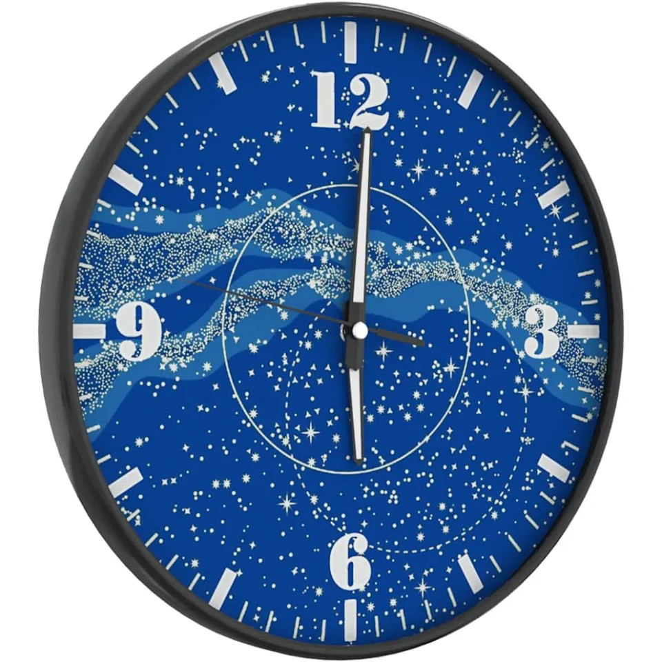 vidaXL Wandklok met lichtgevende wijzerplaat en wijzers Ø30 cm blauw, foto 3