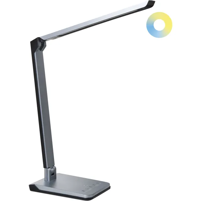 Beliani PICTOR - Bureaulamp LED - Donkergrijs - Synthetisch materiaal