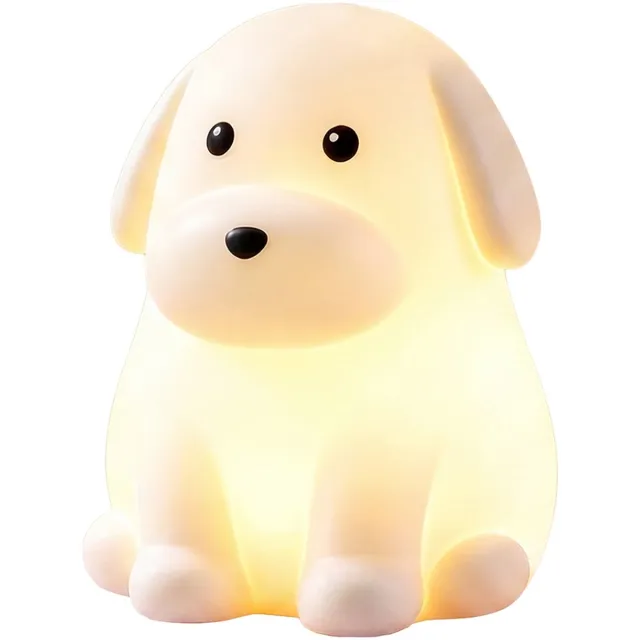 Clayre & Eef Nachtlampje Hond Wit Kunststof
