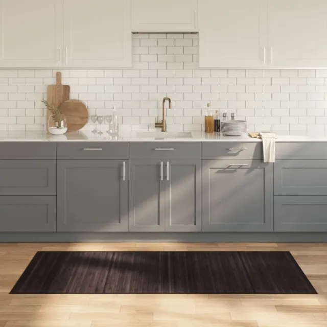 vidaXL Vloerkleed rechthoekig 80x200 cm bamboe donkerbruin bruin, foto 2