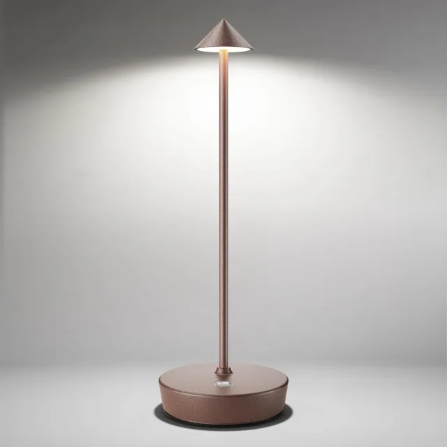Flintry Draadloze Tafellampen, Oplaadbaar, op Batterijen Werkend, LED-Bureaulamp voor Buiten, Waterdicht, Draagbaar, Dimbaar, Nachtlampje voor op het Terras, Restaurant, Dineren, Thuis, Bruin