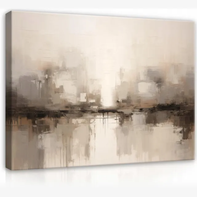 WALLARENA Canvas schilderij - 100x70 cm - abstracte wanddecoratie voor slaapkamer en woonkamer XXL modern multikleurig