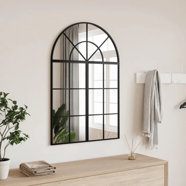 vidaXL Wandspiegel boog 60x90 cm ijzer zwart