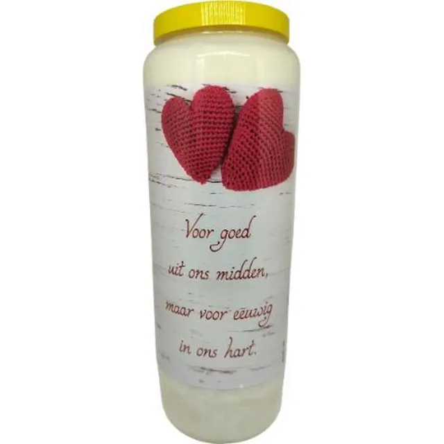 noveenkaars Voor goed uit ons midden - Noveenkaars - 9 dagen brander (5 stuks) Wit