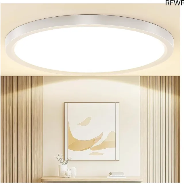 RFWR Ronde 18W LED Plafondlamp - 2448LM Natuurlijk Wit voor Badkamer, Keuken en Balkon
