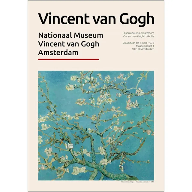 Poster & Frame Poster - Vincent van Gogh x PSTR Studio - Vincent van Gogh - Almond Blossom (30 x 40 cm cm)