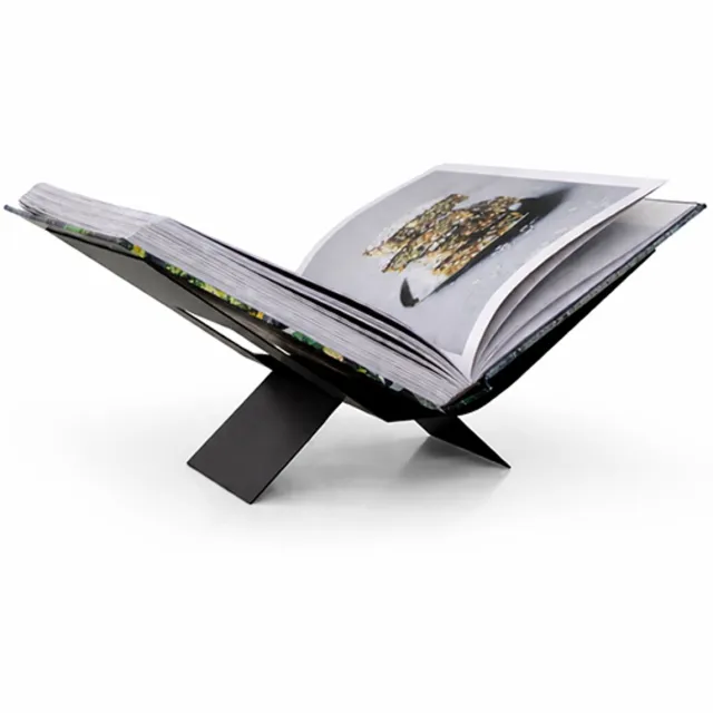 XEMM Boekenstandaard - Boekenhouder - Salontafelboek - 32 x 20 x 15,5 cm - Metaal - Zwart Metallic Zwart