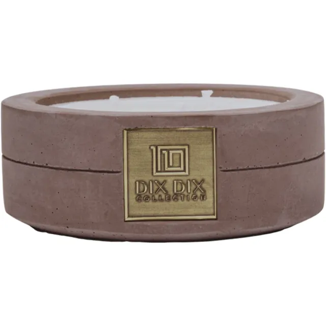 Collection DIX DIX collection - Geurkaars OMBRE (400g) - Natuurlijke koolzaadwas - Luxe betonnen geurkaars - Houtachtig & Leerachtig - Handgemaakt in Nederland Taupe