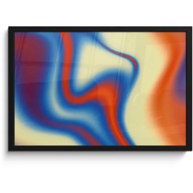 FrameYourWall Poster in lijst - Fotolijst 60x40 cm - Posters - Golven - Kleurrijk - Abstract - Posterlijst zwart - Decoratie - Wanddecoratie woonkamer - Muurdecoratie slaapkamer