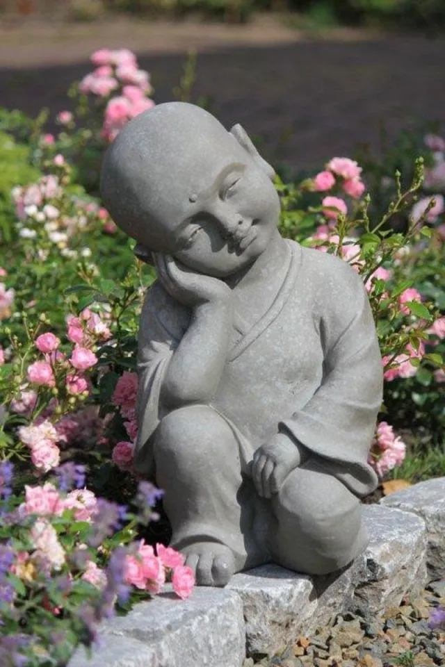 Inspiring Minds Stone-Lite Deco Tuinbeeld Shaolin 523 Grijs