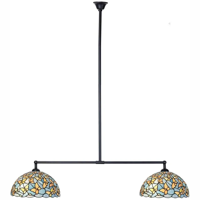 Coloured by Art Tiffany T-lamp 2 lichts Fly Away Ø 35 - Art Deco Trade Zwart