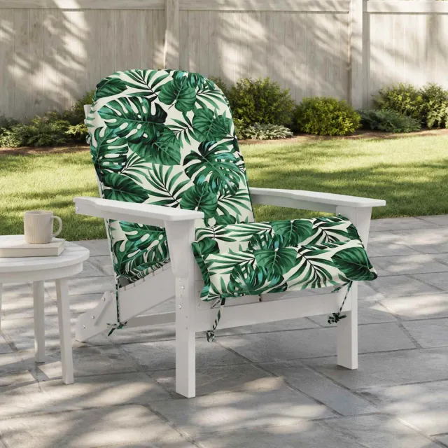 vidaXL Adirondack stoelkussen GEMERT 100% Polyester Bladpatroon groen
