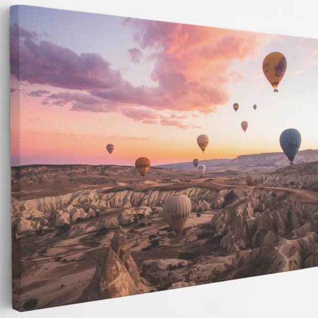 Saammp Canvas Schilderij - Cappadocia - Natuur - Landen - 30x20 - Foto op canvas - Wanddecoratie - Muurdecoratie Woonkamer - Slaapkamer decoratie - Canvas Print Multicolor