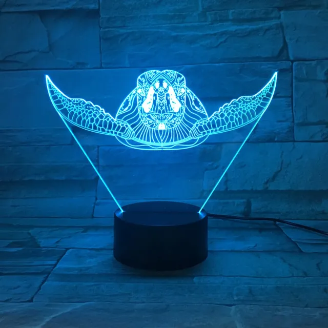 MC Living 3D Led Lamp Met Gravering - RGB 7 Kleuren - Schilpad