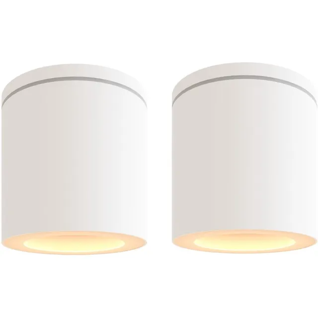 LEDVION 2 stuks LED opbouwspot IP54 wit GU10 fitting zonder lichtbron