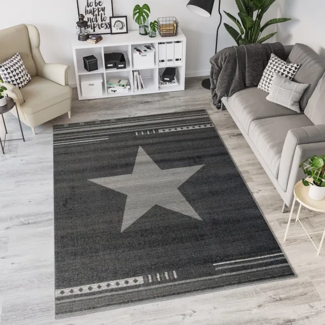 Tapiso Maroko Vloerkleed Slaapkamer Donkergrijs Tapijt Donkergrijs 2