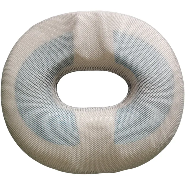 Wishdor Ergonomisch 4U zitkussen met gel traagschuim - Orthopedisch stuitkussen voor bureaustoel en autostoel - Ademende mesh hoes - Beige - 45 x 41 x 7 cm Grijs