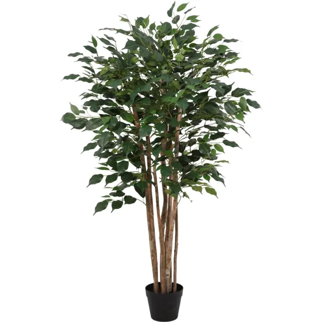 Trendyplants Kunst Ficus Benjamina - Treurvijg - Kunstplant - Hoogte 150cm - Potmaat Ø18cm Groen