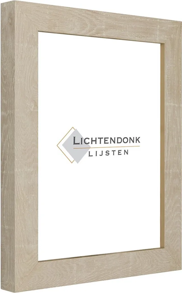 Lichtendonk Fotolijst Zand Bruin - Houtlook - Fotomaat 30x40 - Ontspiegeld Glas - Art.nr. 55-541 NaturelNaturel