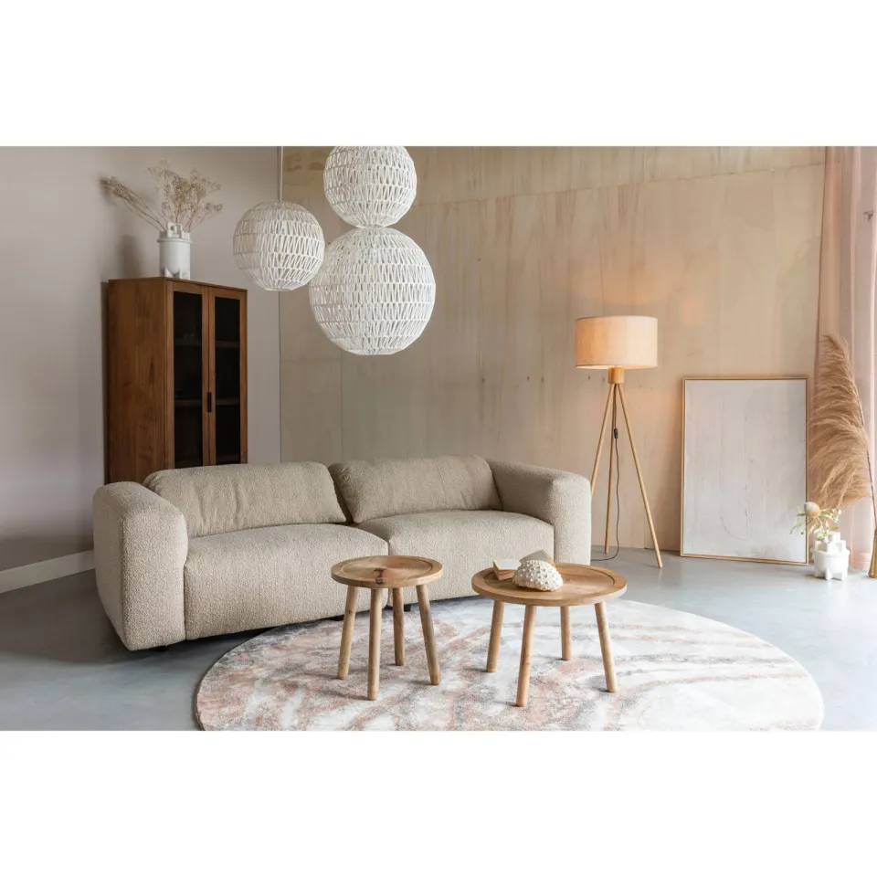 Zuiver Solar rond vloerkleed beige, foto 3