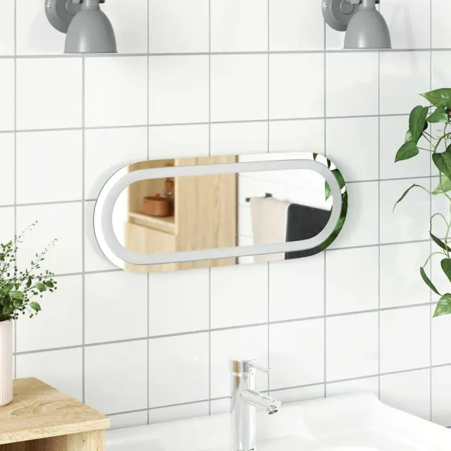 vidaXL Badkamerspiegel LED 40x15 cm ovaal Transparent