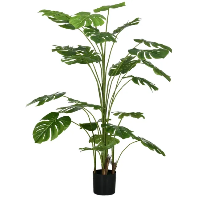 ZYLARO Kunstplant - 180 cm - Inclusief plantenbak en kunstmos - Realistisch uiterlijk - Groen groen + zwart