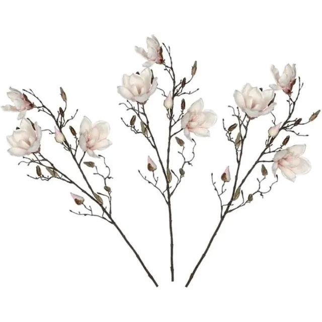 Shoppartners 3x Licht roze Magnolia/beverboom kunsttakken kunstplanten 90 cm - Kunstplanten/kunsttakken - Kunstbloemen boeketten