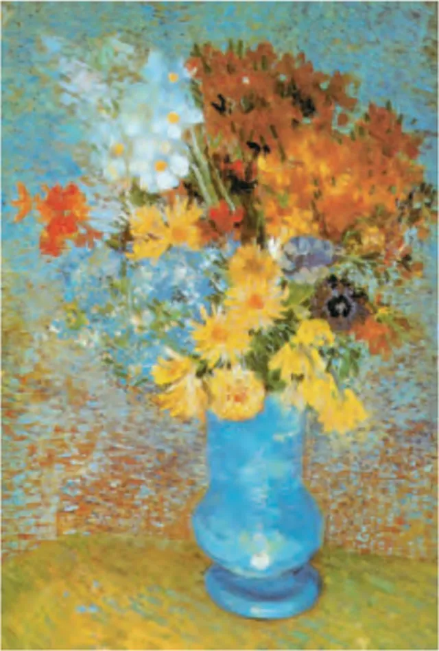 Catch Projecten Mini kunstposter - Vincent van Gogh - Vaas met anemonen en margrieten - 24x30 cm Multicolor
